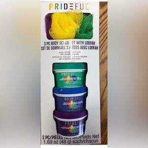 NWT Prideful 3 pc Body Scrub w/Loofah Bath Set
